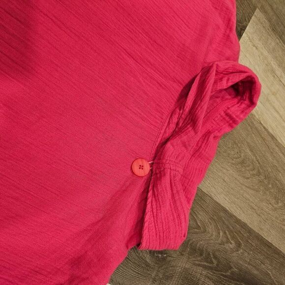 Soft Surroundings Barbie Pink size Medium Cotton Cowl Neck Top - Picture 3 of 6